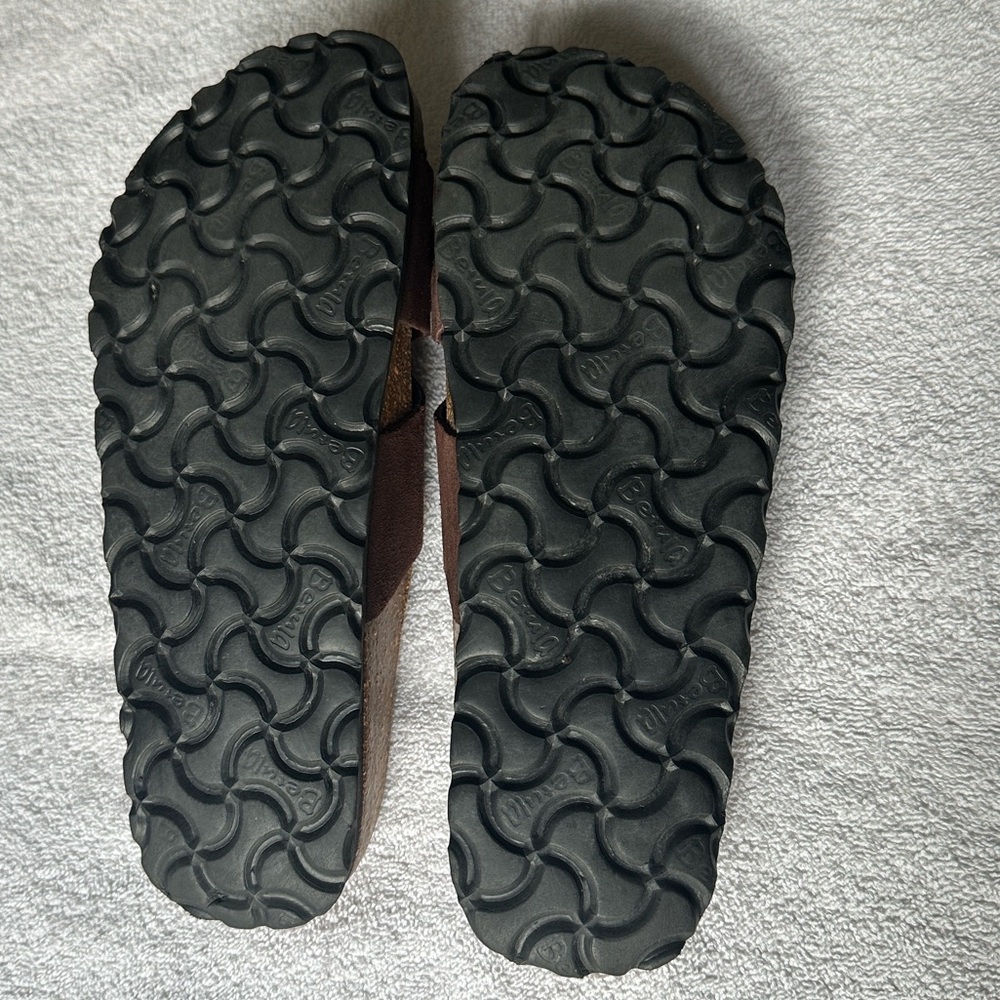 Betula Birkenstock Dark Brown Suede Criss Cross Sandals EU 38 US 7.5 - Picture 3 of 9